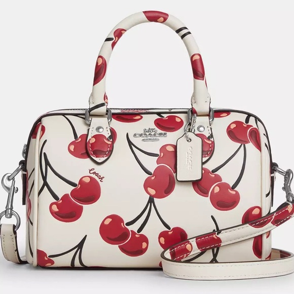 🔥Coach Cherry Print White and Red Women's Bag